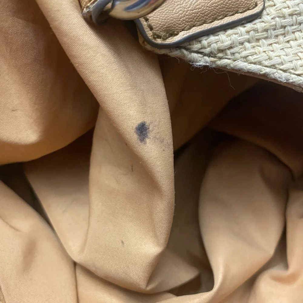 Relic Tan Faux Straw Woven Hobo Handbag